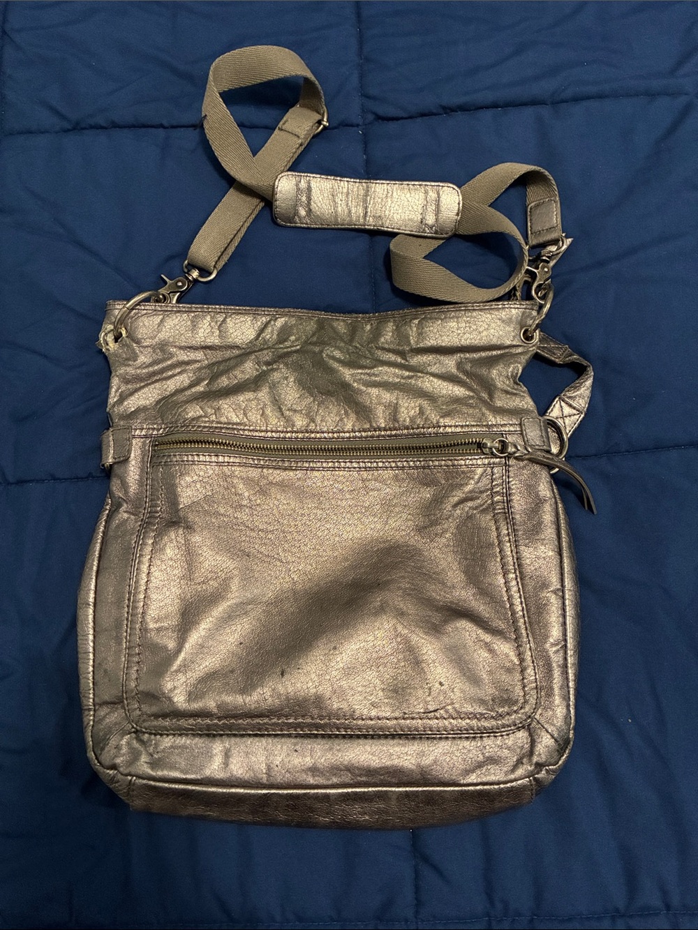 The Sak Metallic Silver Crossbody Bag